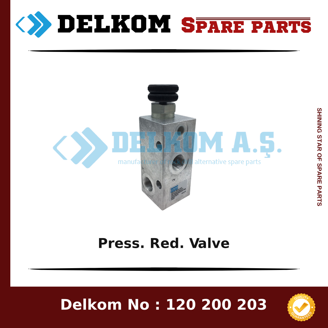 Epiroc Press. Red. Valve spare part, OEM 3214 9012 80